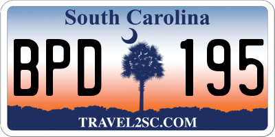 SC license plate BPD195