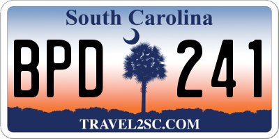 SC license plate BPD241