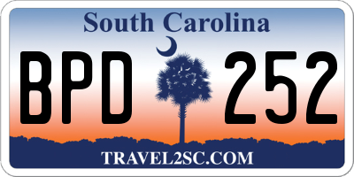 SC license plate BPD252