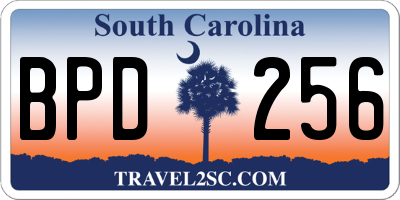 SC license plate BPD256