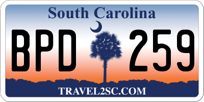 SC license plate BPD259
