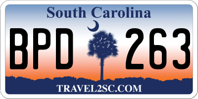 SC license plate BPD263