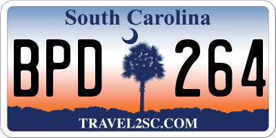 SC license plate BPD264