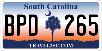 SC license plate BPD265