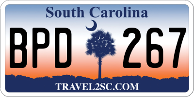 SC license plate BPD267