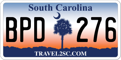 SC license plate BPD276