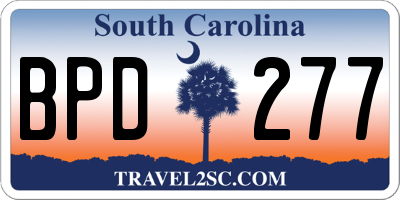 SC license plate BPD277