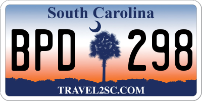 SC license plate BPD298