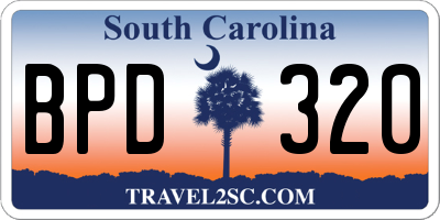 SC license plate BPD320
