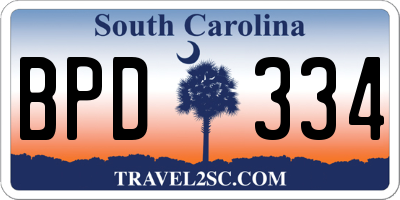 SC license plate BPD334