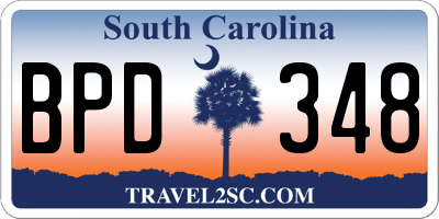 SC license plate BPD348