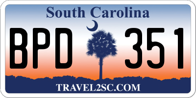 SC license plate BPD351