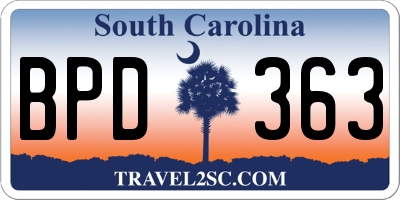 SC license plate BPD363