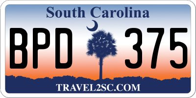 SC license plate BPD375