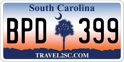 SC license plate BPD399