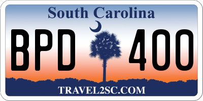 SC license plate BPD400