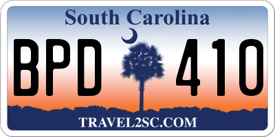 SC license plate BPD410