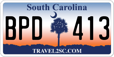SC license plate BPD413