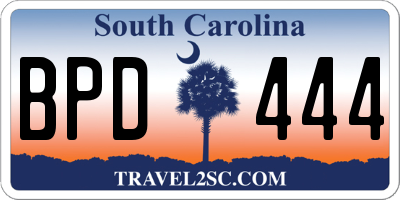 SC license plate BPD444