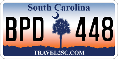 SC license plate BPD448