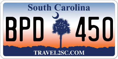 SC license plate BPD450