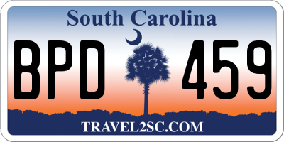 SC license plate BPD459