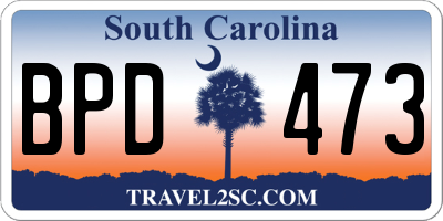SC license plate BPD473