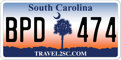 SC license plate BPD474