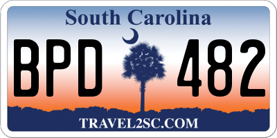 SC license plate BPD482