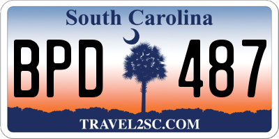 SC license plate BPD487