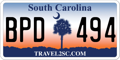 SC license plate BPD494