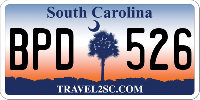 SC license plate BPD526