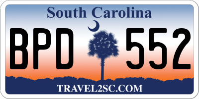 SC license plate BPD552