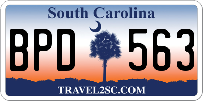 SC license plate BPD563