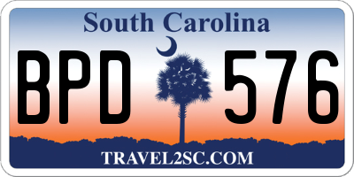 SC license plate BPD576
