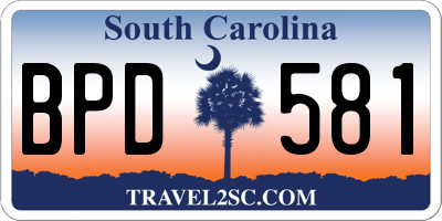 SC license plate BPD581