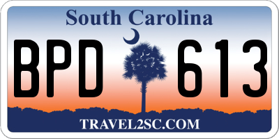 SC license plate BPD613