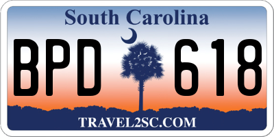 SC license plate BPD618