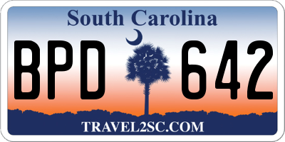 SC license plate BPD642