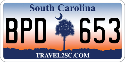 SC license plate BPD653