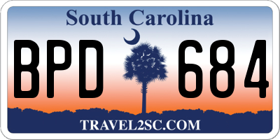 SC license plate BPD684