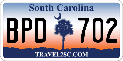 SC license plate BPD702