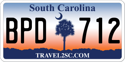 SC license plate BPD712