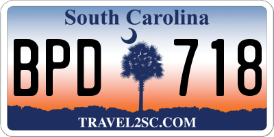 SC license plate BPD718