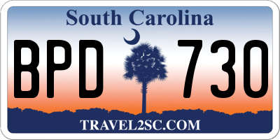 SC license plate BPD730