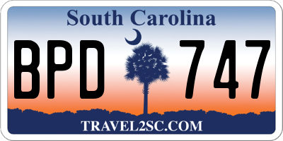 SC license plate BPD747