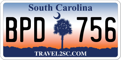 SC license plate BPD756