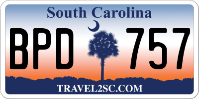 SC license plate BPD757