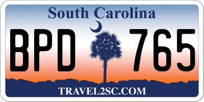 SC license plate BPD765