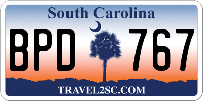 SC license plate BPD767